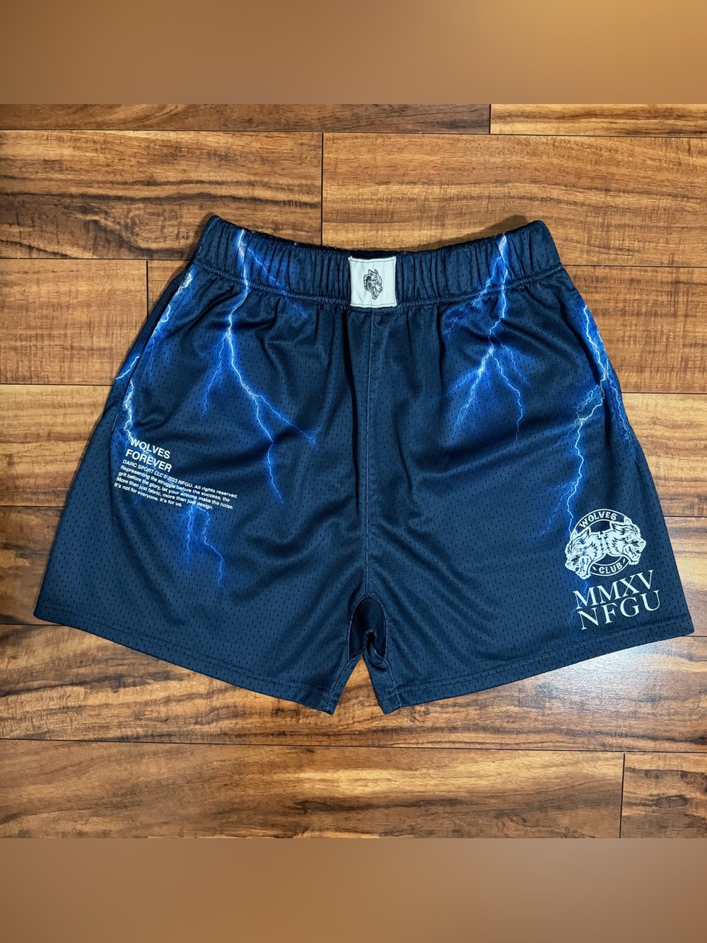 DARC SPORT Navy Blue Lightning Mesh Shorts